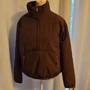 Avalanche 1/4 Zip Brown Quilted Jacket Sm